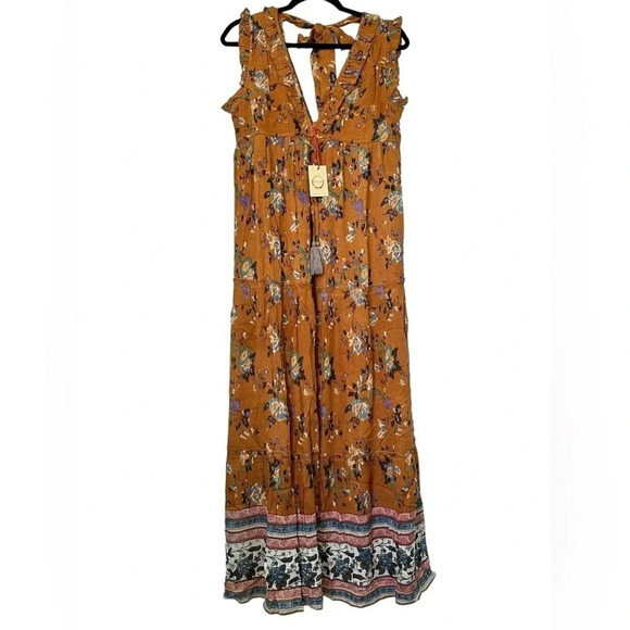 RAGA NWT Morning Glories bohemian maxi dress - Picture 4 of 7